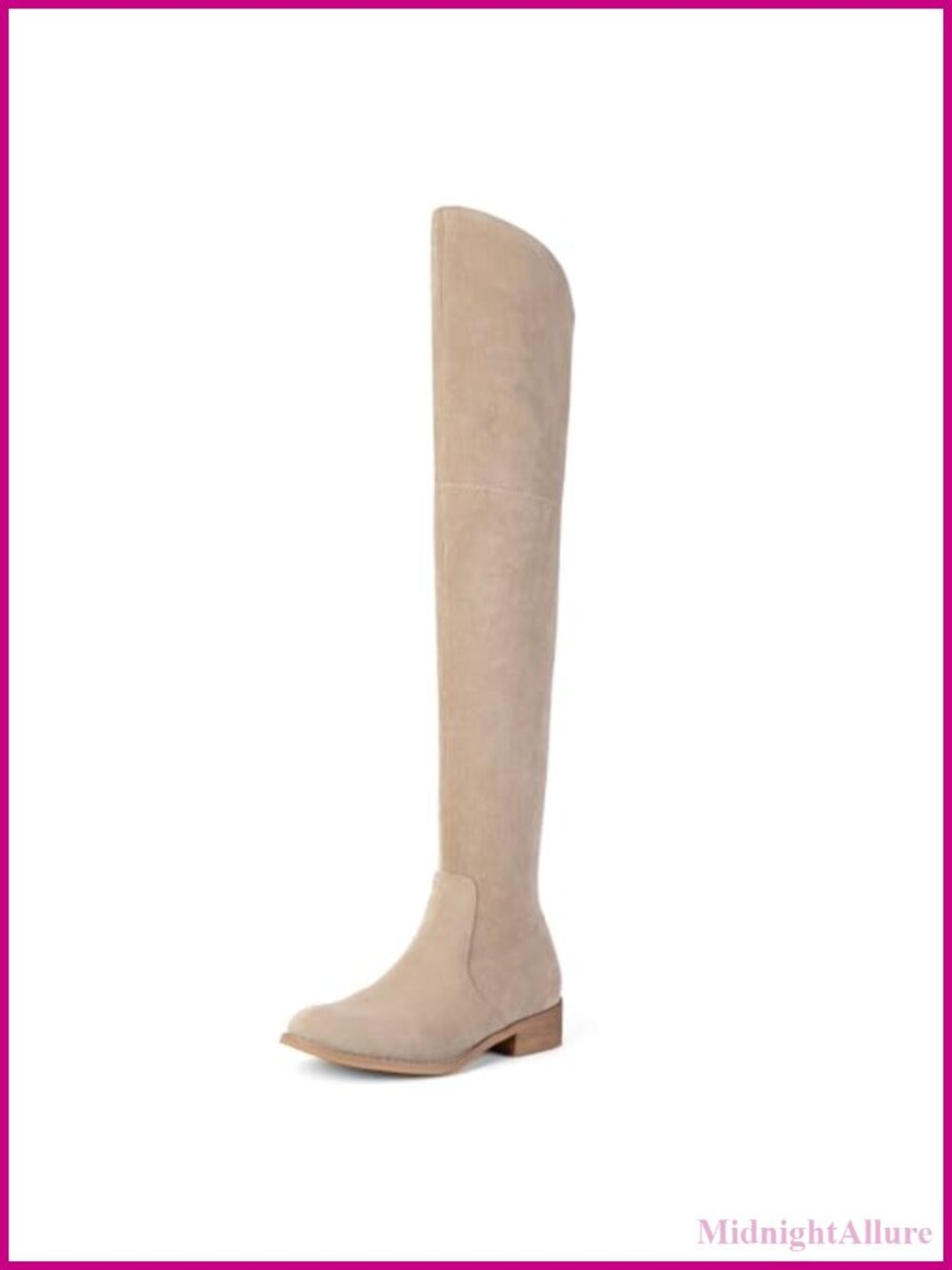 Over the Knee Boots Thigh High Block Heel Pointed Toe Faux Suede